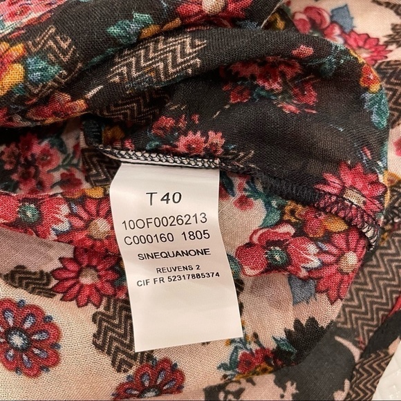 sinequanone flower print wool long sleeve shirt NWT size 10 - Picture 6 of 7